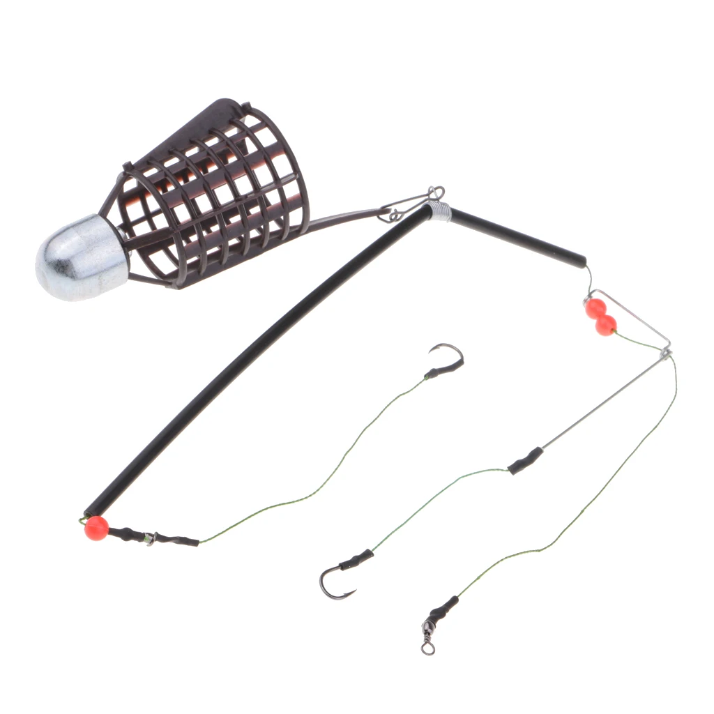 Carp Fishing Bait Feeder Basket Holder Fishing Lure Cage with Line Hooks Fishing Feeders Basket 20g 30g 40g