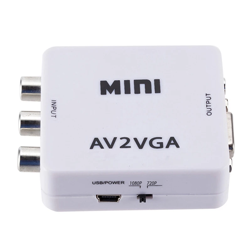Мини HD AV2VGA конвертер видео коробка AV RCA CVBS к VGA Conversor с 3 5 мм аудио ПК HDTV |