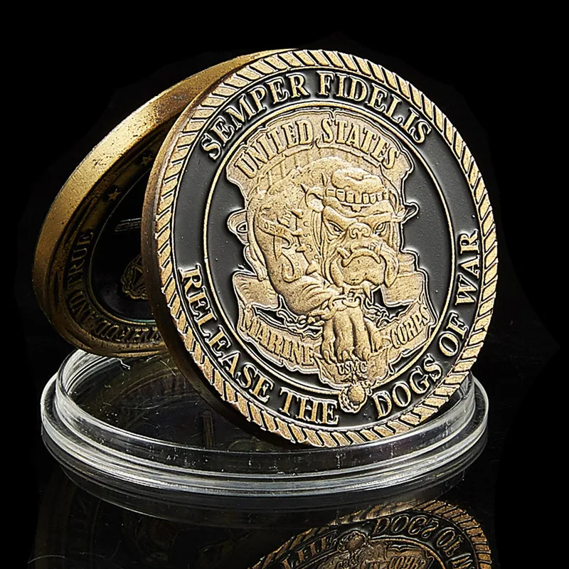 

USA Semper Fidells Release The Dogs of War Copper Challenge Coin Value