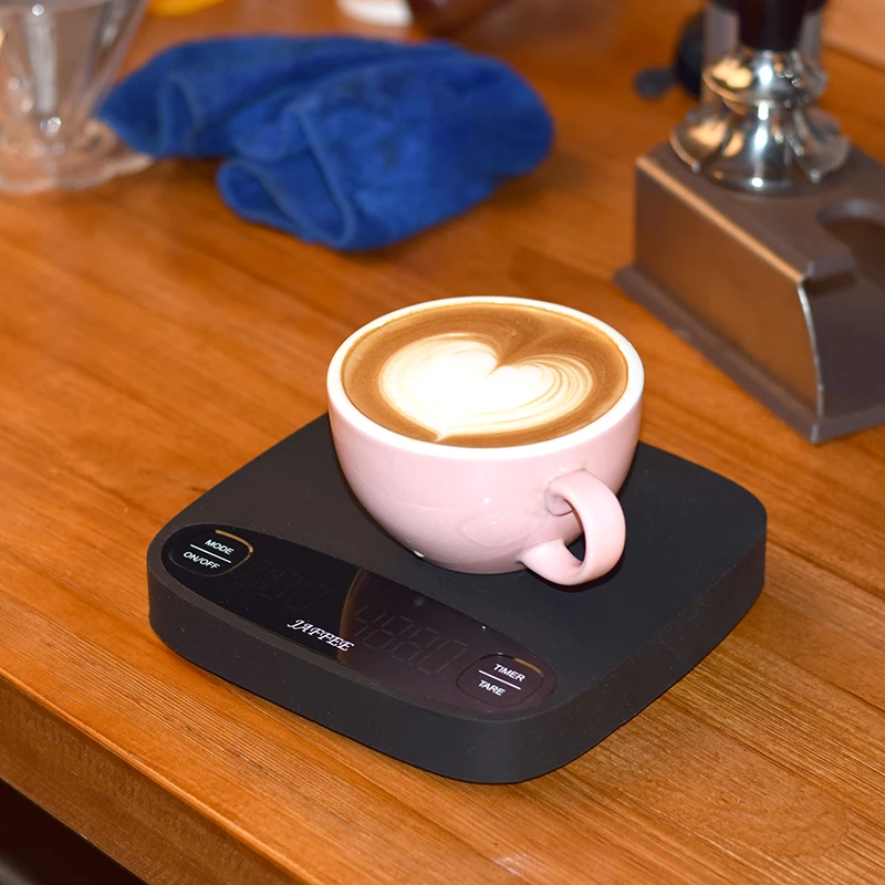  smart coffee scale LED display USB Rechargable automatic taring /timing for esprsso coffee or pour  - 4000570428708