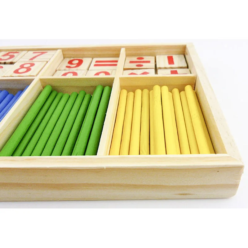 Children Wooden Count Stick Montessori Math Toys Children's Early Education Baby Kids Teaching Intelligence Digital Stick Toy