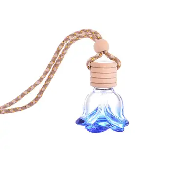 

Car Perfume Rose Bottle Air Freshener Diffuser Hanging Empty Glass Refillable Bottle for Auto Pendant Smell Essential Oil