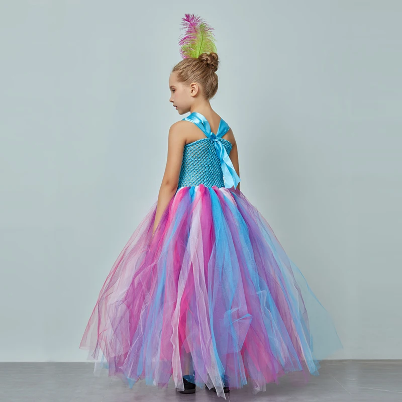 Owl Feather Tutu Dress Birthday Party Kids Halloween Costume Girls Animal Tulle Dress with Headwear Princess Pageant Ball Gown (13)