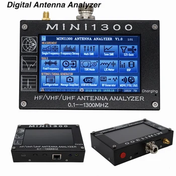 

MINI1300 Antenna Analyzer 4.3" Touch LCD Screen Mini 1300 Frequency Range 0.1-1300MHZ VHF UHF SWR Antena Analyzer 1.5A Battery