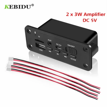 KEBIDU 차량용 블루투스 MP3 WMA 디코더 보드 오디오 모듈, USB TF 라디오, 무선 FM 수신기, MP3 플레이어, 2x3 W 앰프, DC 5V