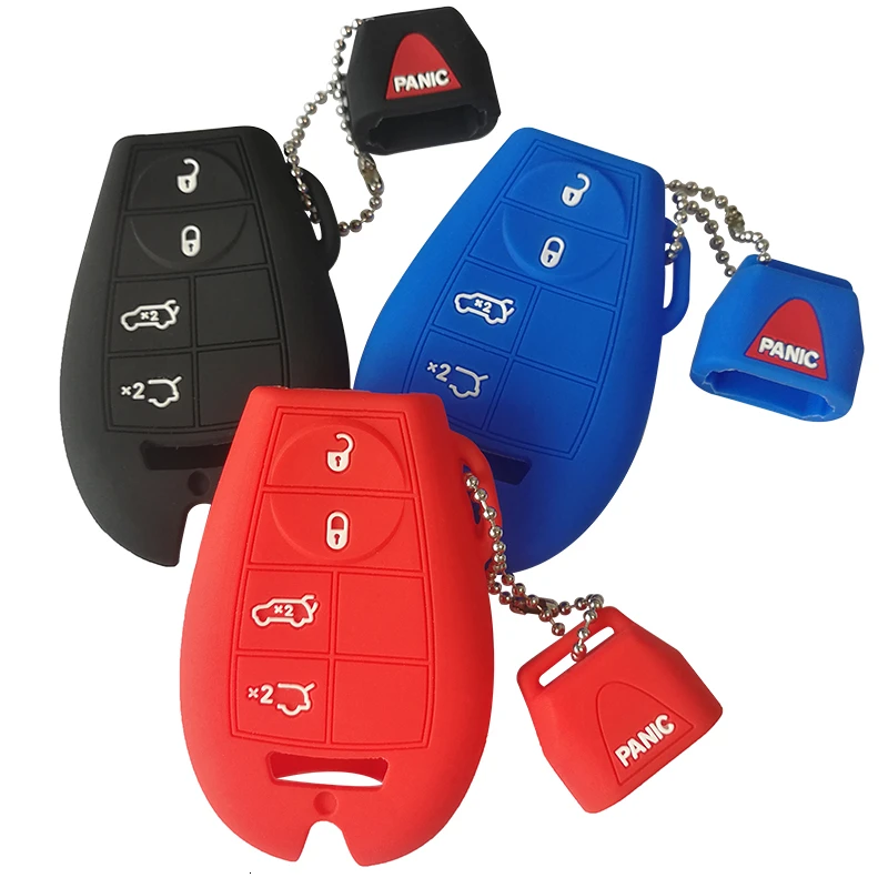 

Case Car Key Cover For Fiat Chrysler 300 Silicone Key Cover For Dodge JCUV Ddart For Jeep Grand Cherokee Compass Patriot Key Bag