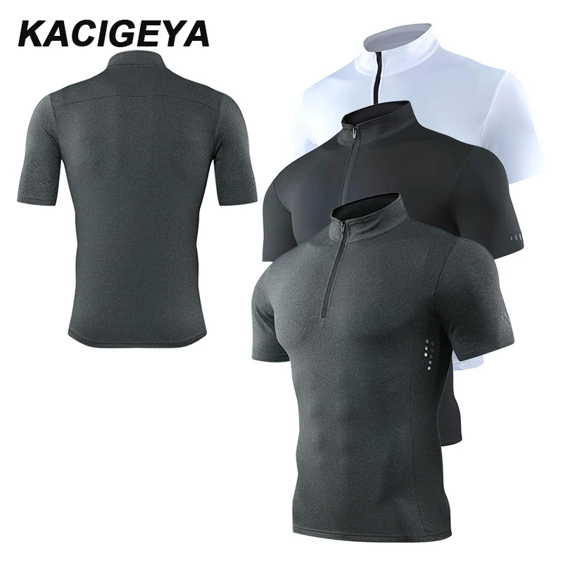 

Gym Short Sleeve T Shirt Breathable Quick Dry Running Hiking Cycling Compression Outdoo Tops Men Bodybuilding Workout Shirts