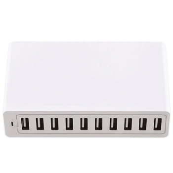 

Us Plug,10 Port Multi Usb Charger Hub 50W 10A Fast Usb Wall Charger Usb Charging Station Base Universal Mobile Phone Power Charg