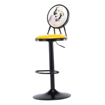 

Iron lift bar chair table and modern minimalist high stool creative front desk