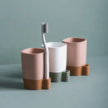 

Simple Travel Portable Washing Cup Bathroom Sets Plastic Toothbrush Holder Elastic Mouthwash Cup Storage Organizer Cup