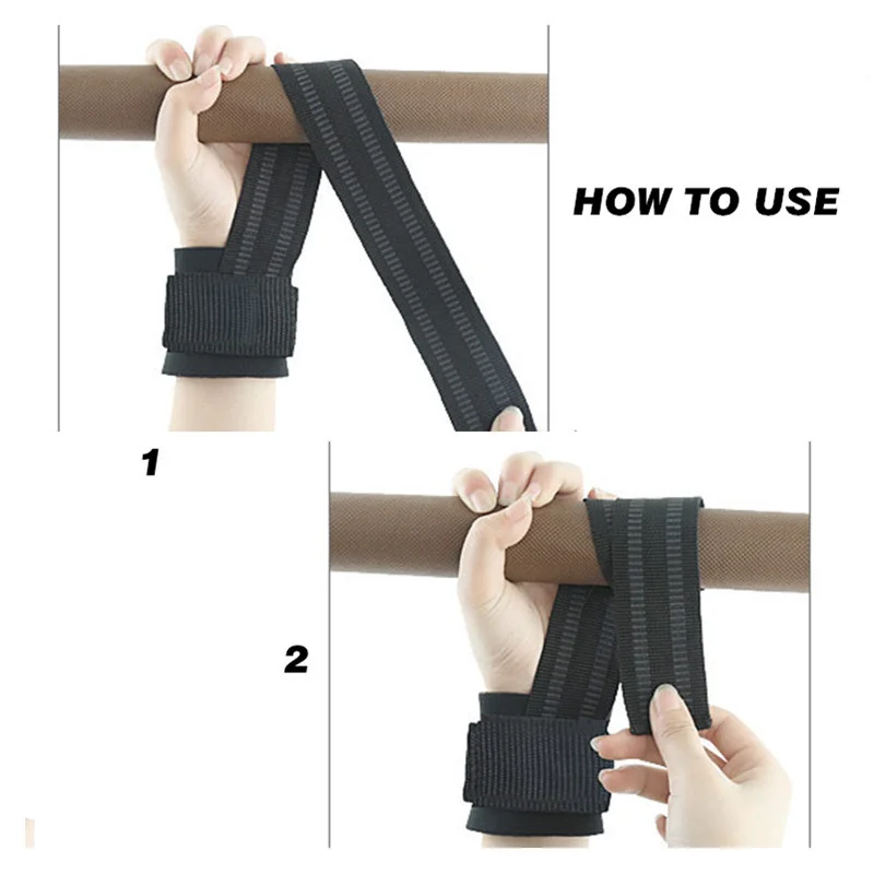Fitness WeightLifting Wrist Support Straps Sports Gloves Protector Gym Weight Lifting Straps S093