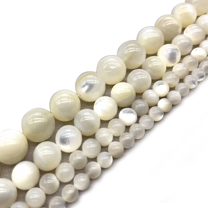 

Wholesale Natural Pure Pearl Shell Loose Ball Beads White Butterfly Shell Loose Beads For DIY Jewelry Making Pick Size 6/8/10mm