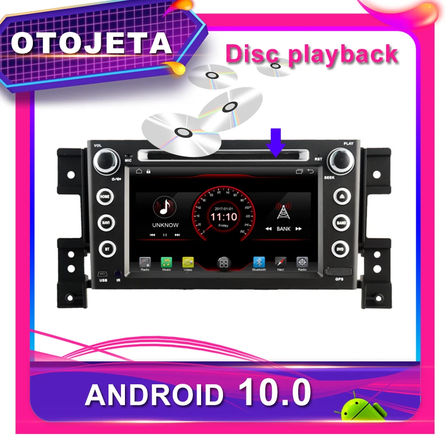 OTOJETA Автомобильный DVD Android 10,0 Автомобильный gps для SUZUKI GRAND VITARA 7 дюймов Автомобильный Радио мультимедийная лента рекордер bluetooth навигация