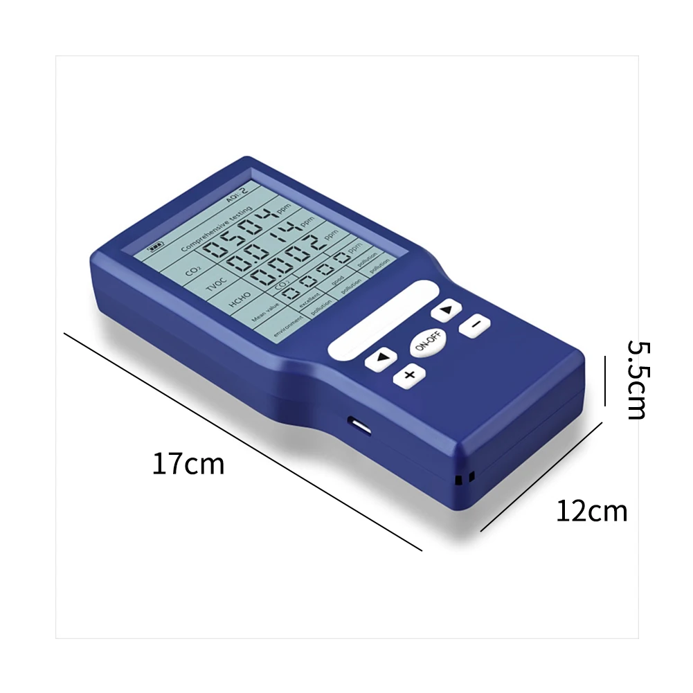 Газовый анализатор качества воздуха в помещении, на открытом воздухе, для гостиной, ЖК-дисплей, подсветка, цифровой монитор для дома, портативный автомобильный детектор CO2