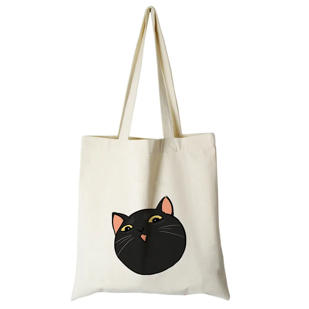 Милый кот мультфильм холст на заказ tote индивидуальные Эко сумки на заказ сумка для покупок с логотипом хлопок сумка многоразовая утилизация сумка - Цвет: cotton canvas bag13