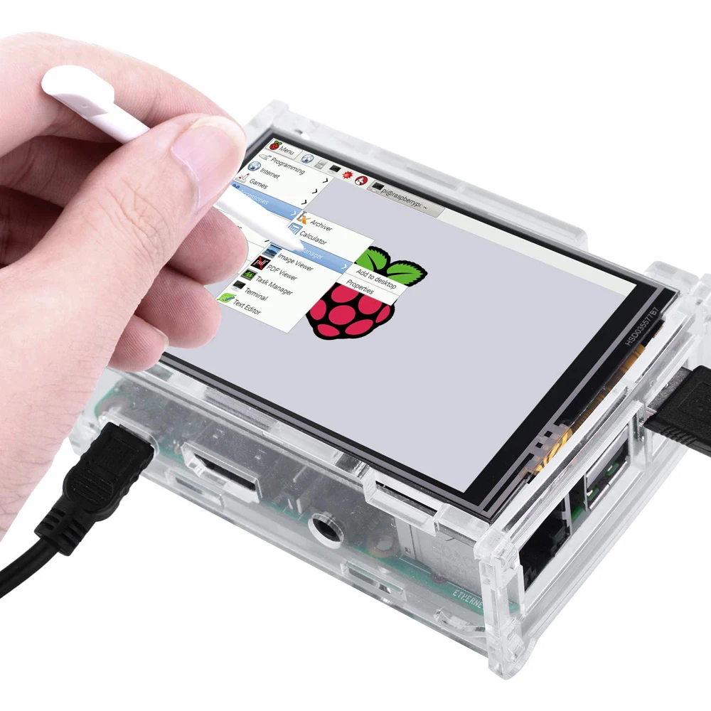 Raspberry Pi 3 дисплей 3,5 дюймов TFT сенсорный экран 480*320 ЖК-дисплей с акриловым чехол теплоотвод для Raspberry Pi 4 Модель B Pi 3B 3 B