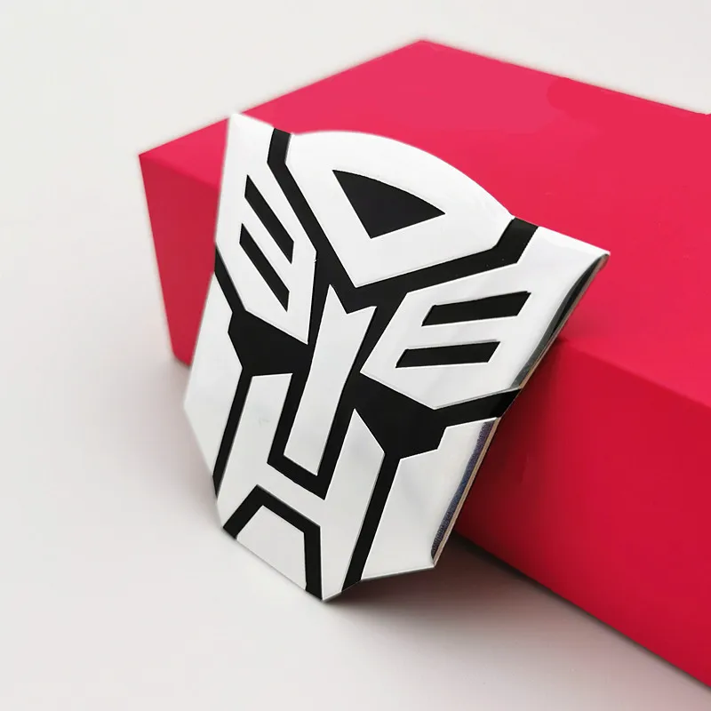 

Transformers Bumper Stickers Aluminium Alloy Stereo 3D Sticker Autobots Decepticons Autobots Cool Modified Logo Decorative Stick
