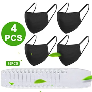 

Dustproof Mask Polyester Fiber Printing Mask Adjustable Earrings 4PCS filters masks mascarilla reutilizable masque