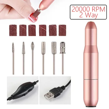 

Professional 2 Way USB Nail Drill Machine 20000RPM Portable Electric Drill Machine for Manicure Pedicure Polishing Nail Art Tool