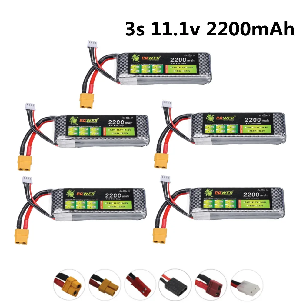 5 шт./лот 3S 11 1 В 2200 мАч 30C литий-полимерная батарея XT60/T/JST штепсельная Вилка для