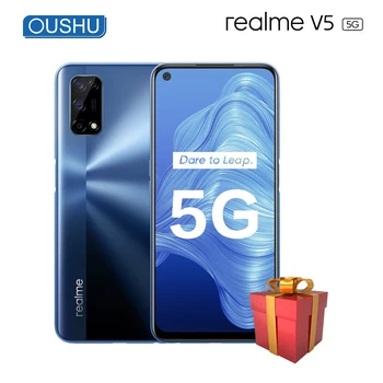 

Original 5G Smartphone realme v5 MediaTek 720 5000mAh 30W Fast Charge 6G 128G 6.5'' 90Hz Refresh Rate Screen 48MP Quad Cellphone