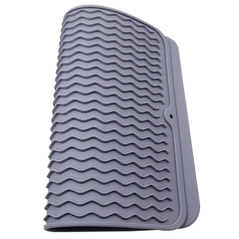 

Drying Dishes Foldable Thickened Silicone Drain Mat Rectangle Home Table Heat Resistant Tray Non-Slip Kitchen Utensils Pad