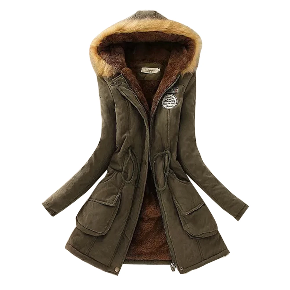 Зимняя куртка для бега, парка с меховым воротником, тонкая парка на молнии, шерстяная шапка с поясом, худи, утолщенное женское уличное пальто, длинное женское зимнее пальто - Цвет: 06