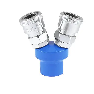 

Silver Tone Blue Alloy 13mm Outlet Two Pass Quick Coupling Air Hose Coupler