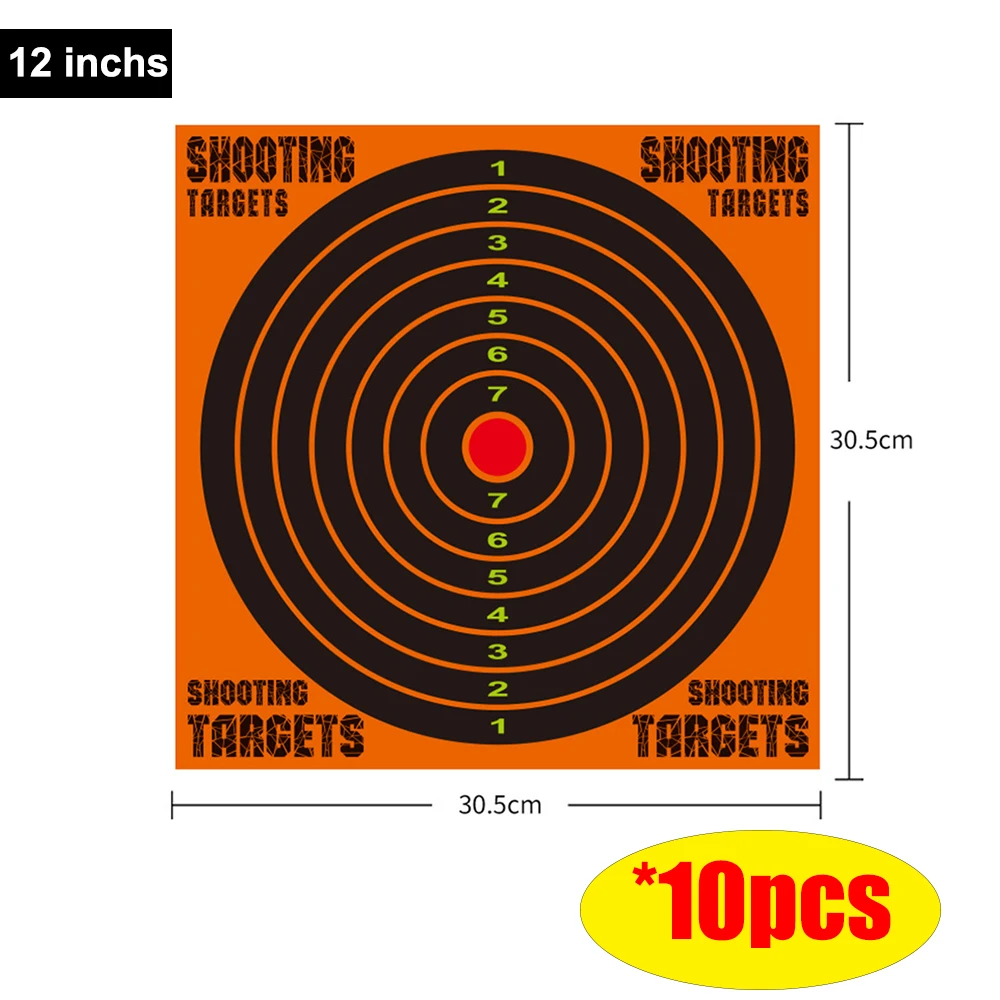 

10pcs/Lot Professional Airsoft Target 12Inch Reactivity Shoot Target Lightweight Portable Hunting Training Practice Target Paper