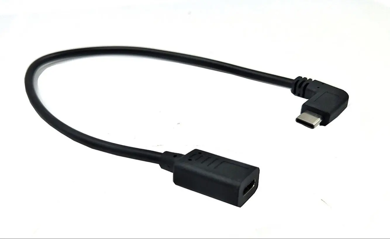 Правый и левый Угловой 90 градусов USB-C USB 3,1 type-C папа-мама удлинитель 0,25 м