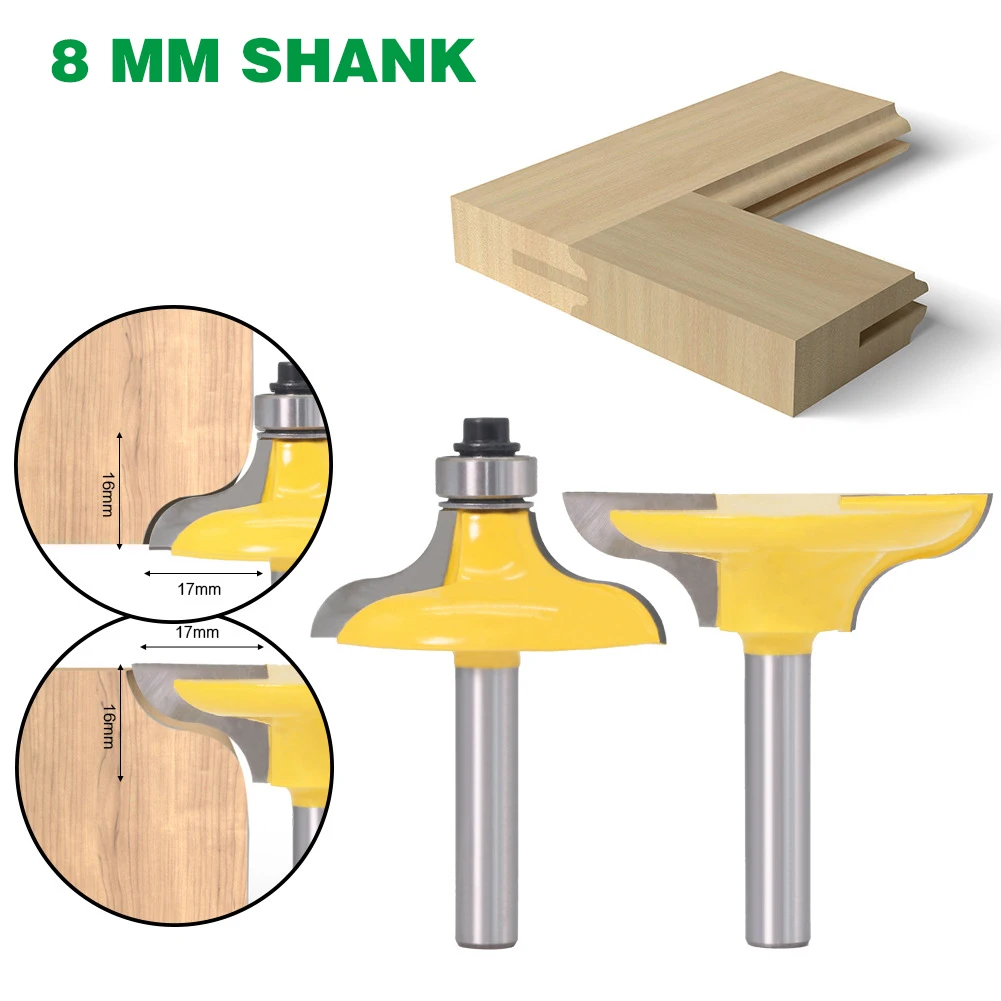 

2PCS/Set 8MM Shank Milling Cutter Wood Carving Entry Door For Long Tenons Router Bit Tenon Cutter For Woodworking Engraver Tools