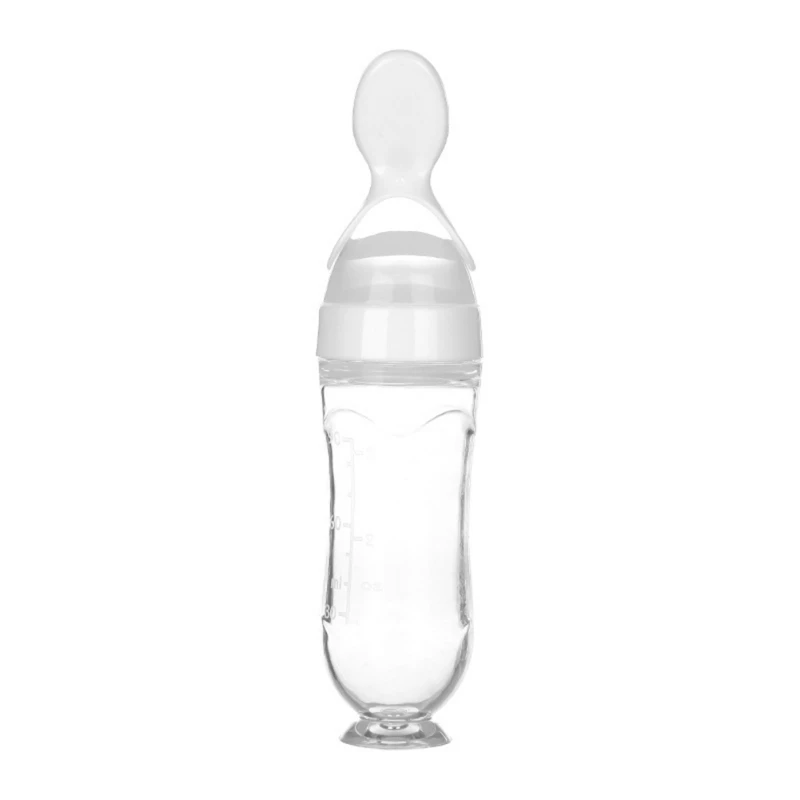 Силиконовая бутылочка для кормления новорожденного ребенка, дозирующая ложка, Детские мюсли подача, безопасные инструменты для лучшего подарка, новинка - Цвет: W