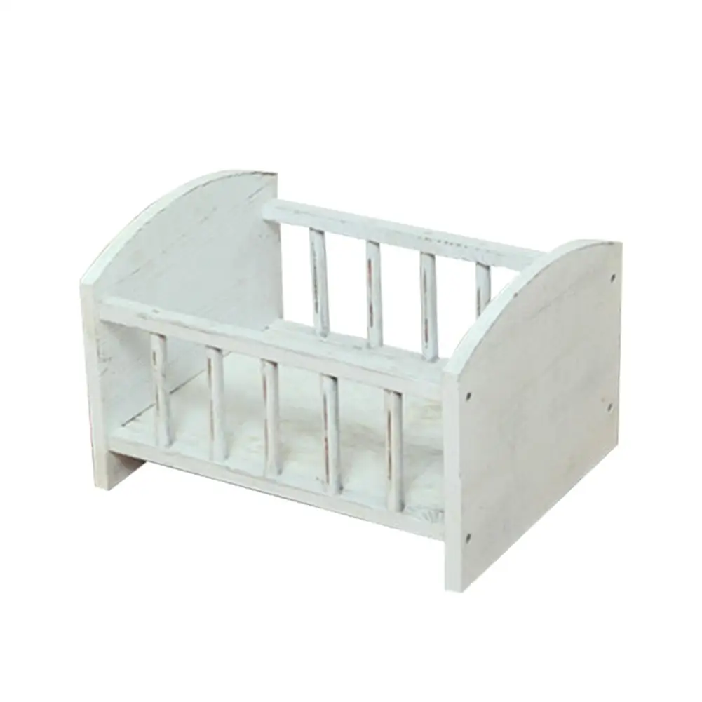Реквизит для фотосъемки новорожденных деревянная кровать позирующая Фотография новорожденных реквизит для фотосъемки реквизит для фотостудии фотосессия позирующая кроватка диван - Цвет: White