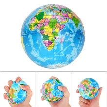

6.3cm Earth Stress Ball Squeeze Toy World Map Globe Relief Sensory ADHD Autism Foam Fillers Antistress for Children Planet Toys