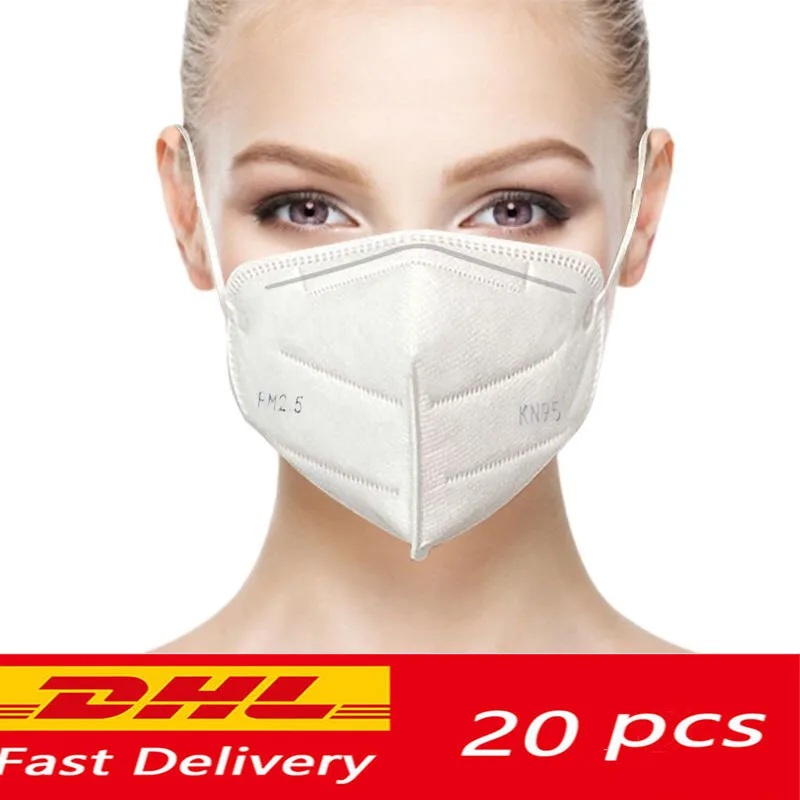 

DHL Free Shipping KN95 Face Mask 95% Filtration Earhook Dust Pollution Proof Anti-dust Anti-virus Anti-bacterial Masks DropShipp