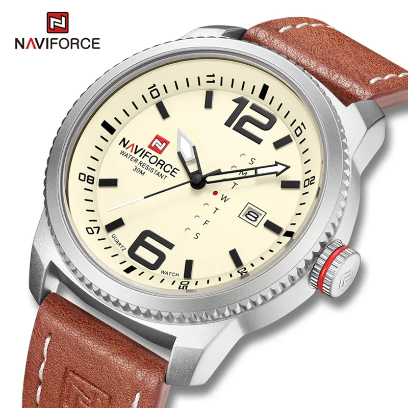 Часы наручные NAVIFORCE Мужские кварцевые повседневные спортивные с большим