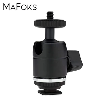 

Universal 360 Degree Rotating Mini Ball Head Tripod Ballhead Hot Shoe Adapter to 1/4 Screw Mount for DSLR Camera Accessories