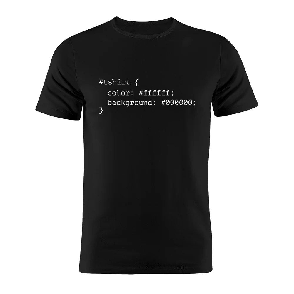 100% хлопок унисекс футболка HTML CSS черная рубашка разработчик шуток кодер