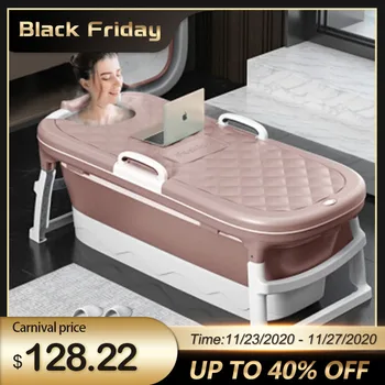 

1.38m/55in Adult Bathtub Baby Bath Tub Home Roller Massage Steaming Bath Tub Folding Thicken Home Sauna Bathtub