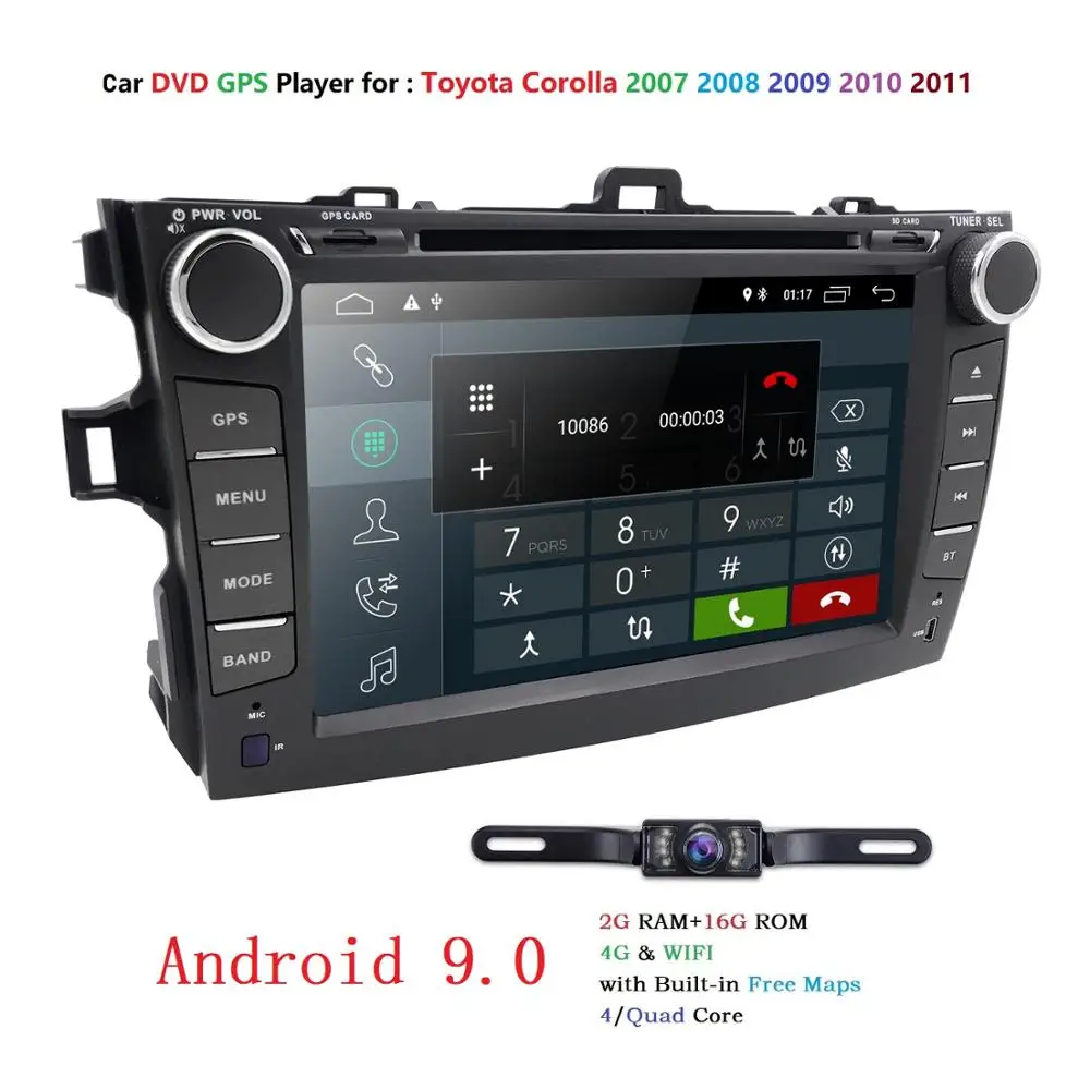 Perfect For Toyota Corolla Android 9.0 Quad core 2 Din Car DVD stereo GPS with Capacitive screen WIFI 4G GPS Car radio Mirror-link DVB-T 1 Perfect For Toyota Corolla Android 9.0 Quad core 2 Din Car DVD stereo GPS with Capacitive screen WIFI 4G GPS Car radio Mirror-link DVB-T 1