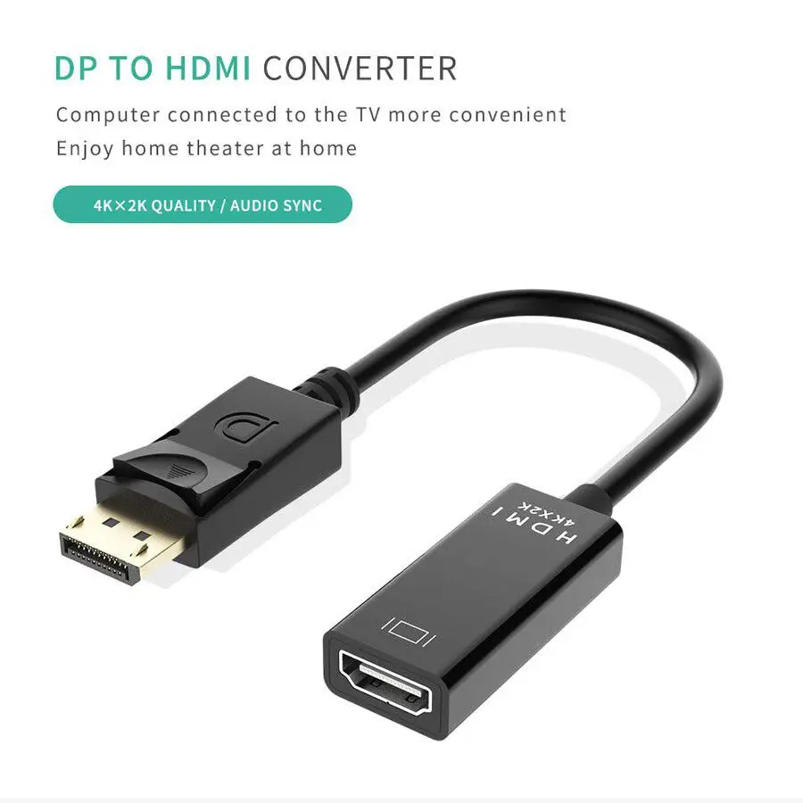 

DP to HDMI Adapter Male to Female HDMI Cable Converter Adapter for Projector Display LCD Laptop TV 4K*2K 1080P Computer