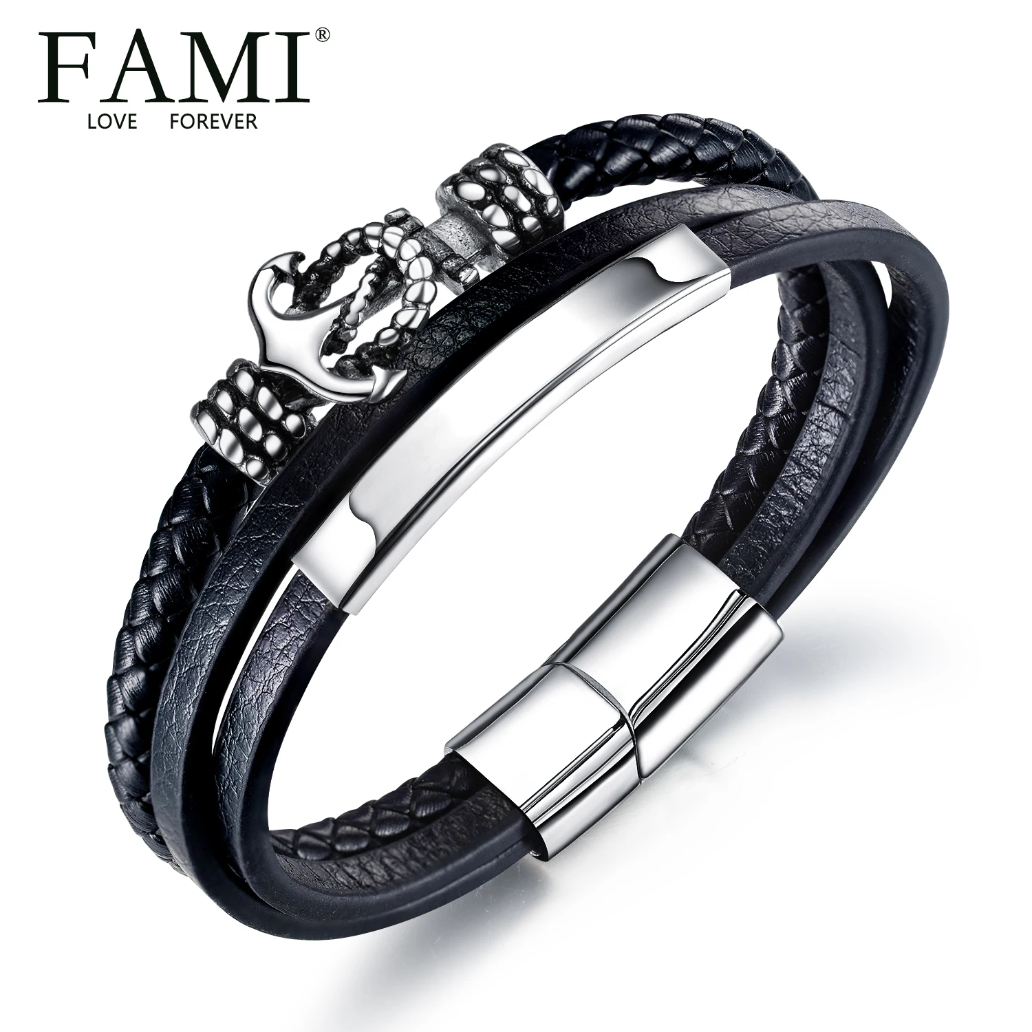 FAMI BANGELS bangel vike женский модный креативный кожаный браслет многослойный Магнитный