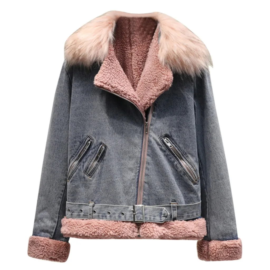 Женская зимняя теплая куртка Женская флисовая джинсовая куртка с длинными рукавами джинсовая куртка пальто и куртки женская уличная одежда больших размеров#926
