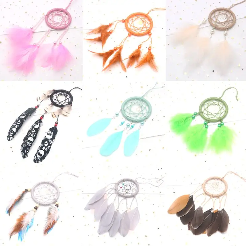 Vintage Handmade Indian Hemp Feather Dreamcatcher Wall-mounted Art Gift Home Decoration DIY Wedding | Дом и сад