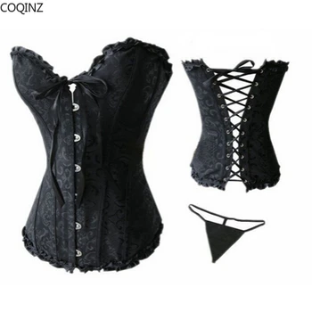 

Sexy Women Lingerie Leather Corpetes E Corselet Steampunk Korset Waist Vestido Corset Overbust Long Underwear Korset Waist 819