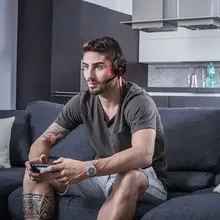 USB светодиодный игровой легкие наушники шумоизоляция над ухом Проводная игровая гарнитура с микрофоном для ПК/ноутбука геймера