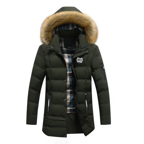 Новое поступление, мужские модные куртки, размеры L-3XL, с капюшоном, отстегивающиеся, мужские теплые куртки, подходят для зимы, мужские куртки - Цвет: Army Green