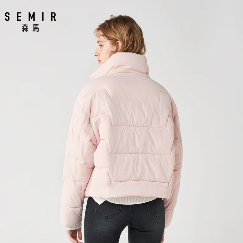 SEMIR, хлопковое Женское пальто,, зима, новинка, ins, тренд, Короткий воротник, хлопок, плотное пальто, большие размеры, тонкая хлопковая куртка для девочек