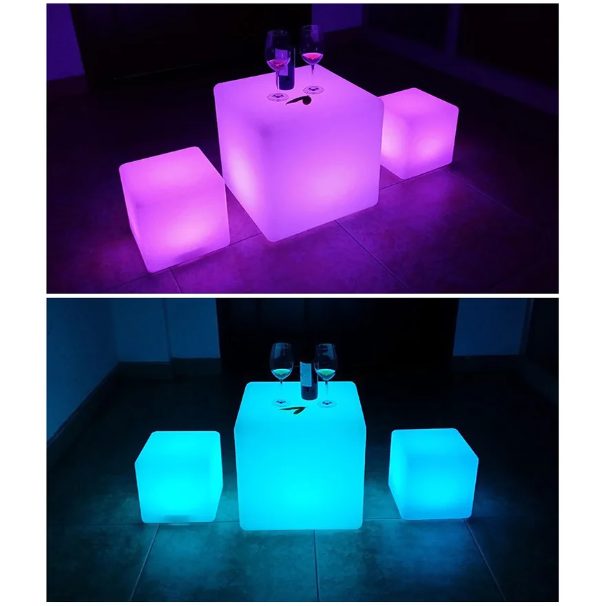 30/40/50CM Smart Life Cube Lamp WiFi MP APP Control RGB LED Light Cubic Stool Chair Table Lighting Works With Google Home Alexa