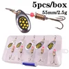 5 pièces/lot pêche cuillère leurres spinner appât 2.5g 3.5g 5.5g pêche Wobbler métal appâts spinnerbait isca artificiel gratuit avec boîte ► Photo 2/6